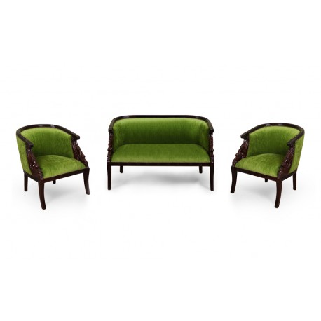 Schwan Sofagarnitur Sofa + 2 Sessele empire