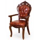Krzesło rzeźbione ekoskóra fotel ludwik barok rokoko