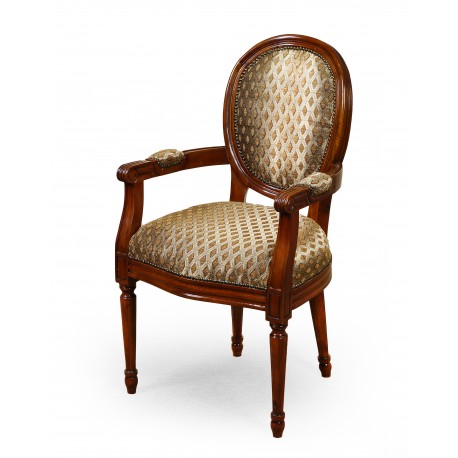 Dining chair with armrests louis style