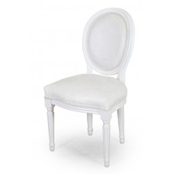 Białe krzesło ludwikowskie