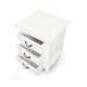 White Chippendale bedside night stand