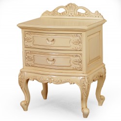 White rococo baroque bedside night stand 78238