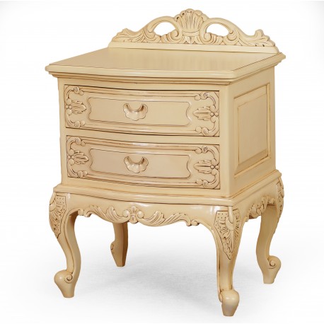 White rococo baroque bedside night stand 78238