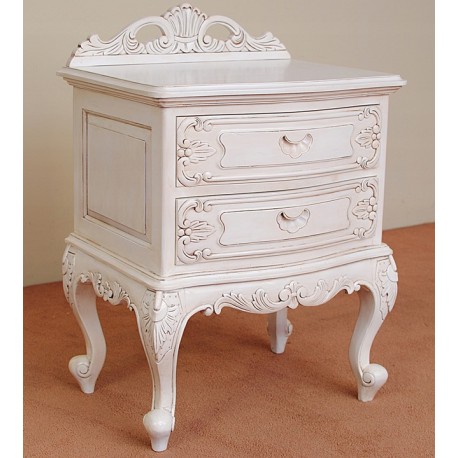 White rococo baroque bedside night stand 78238