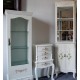 White Chippendale glass cabinet