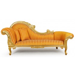 Chaise Lounge Golden Louis Style Sofa