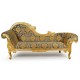 Gold louis chaise longue sofa