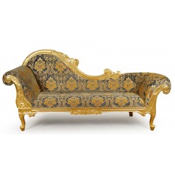 Goldener Chaiselongue Louis-Stil Sofa