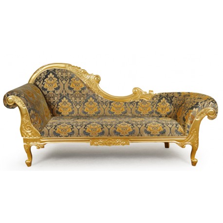 Goldener Chaiselongue Louis-Stil Sofa