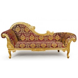 Goldener Chaiselongue Louis-Stil Sofa