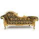 Goldener Chaiselongue Louis-Stil Sofa