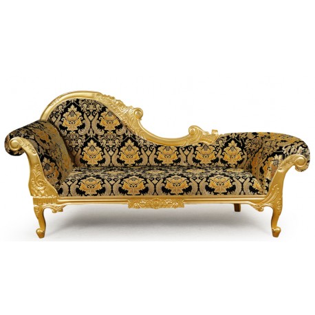 Chaise Lounge Golden Louis Style Sofa