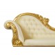 Złoty szezlong ludwikowski pikowany Chesterfield kanapa sofa