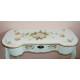 White writing desk wall table 95 cm with painted flowers