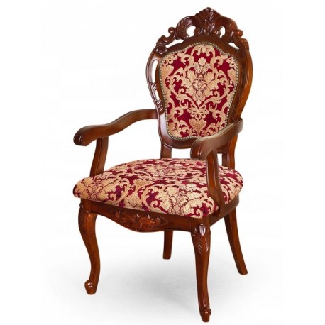 Dining chair with armrests louis baroque