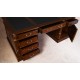 English Partners Desk 150 cm Double-Sided Mahogany Office Desk with Leather Top