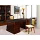 English Partners Desk 150 cm Double-Sided Mahogany Office Desk with Leather Top