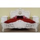 White rococo baroque bed 140x200 cm king size 78245
