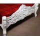 White rococo baroque bed 140x200 cm king size 78245