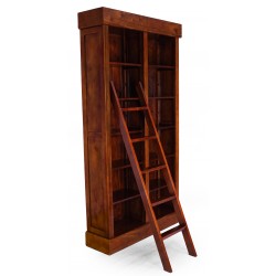 Colonial bookcase library with ladder