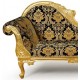 Goldener Chaiselongue Louis-Stil Sofa