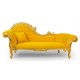 Złoty szezlong ludwikowski pikowany Chesterfield kanapa sofa